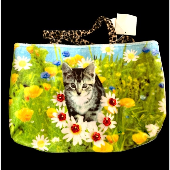 Velvet Cat Tote by Topsy Turvy - Picture 7 of 7